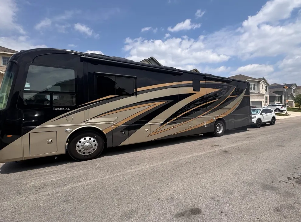 RV parked in scenic natural setting representing our mission