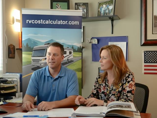 Person signing RV financing documents